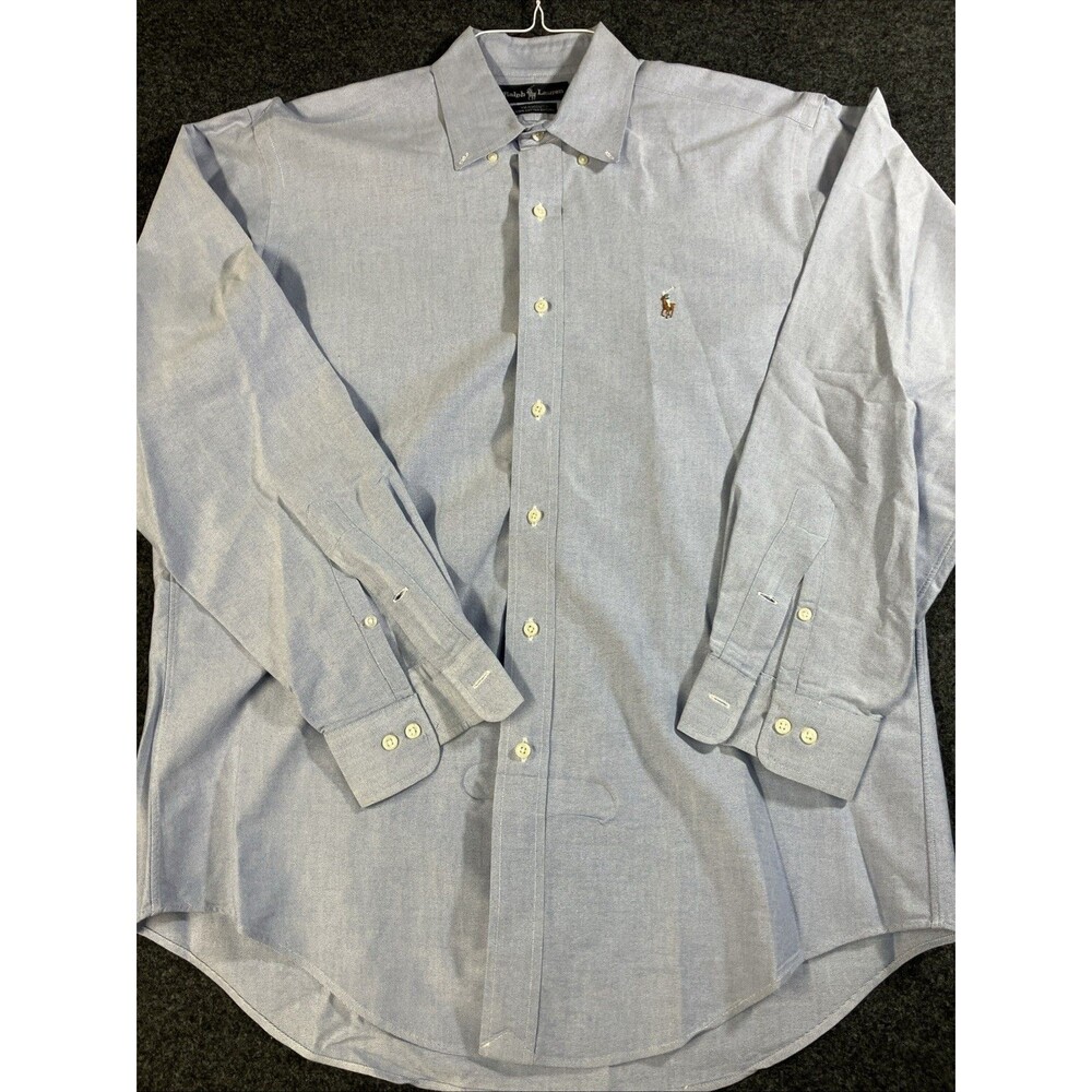 VTG Ralph Lauren Yarmouth Blue Oxford Dress Shirt Mens 15.5 34/35OCBD